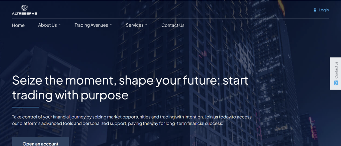 AltReserve homepage
